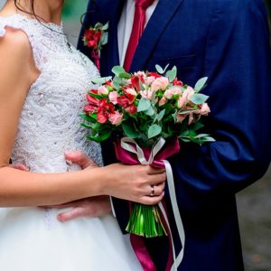 detalle de flores de novia